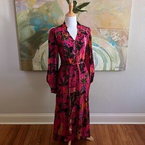 Farm Rio Pop Leopard Print Chemise Dress - shirt Dress XS